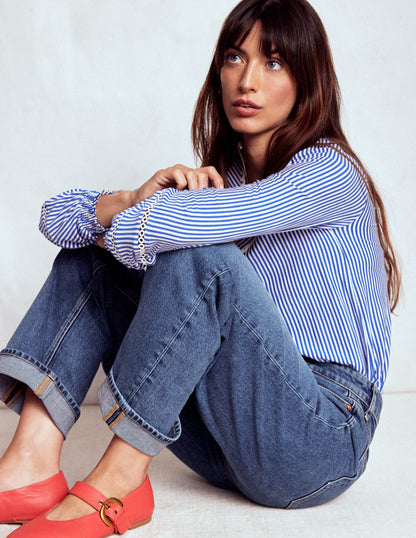 Mid Rise Straight Leg Jeans-Mid Vintage-2