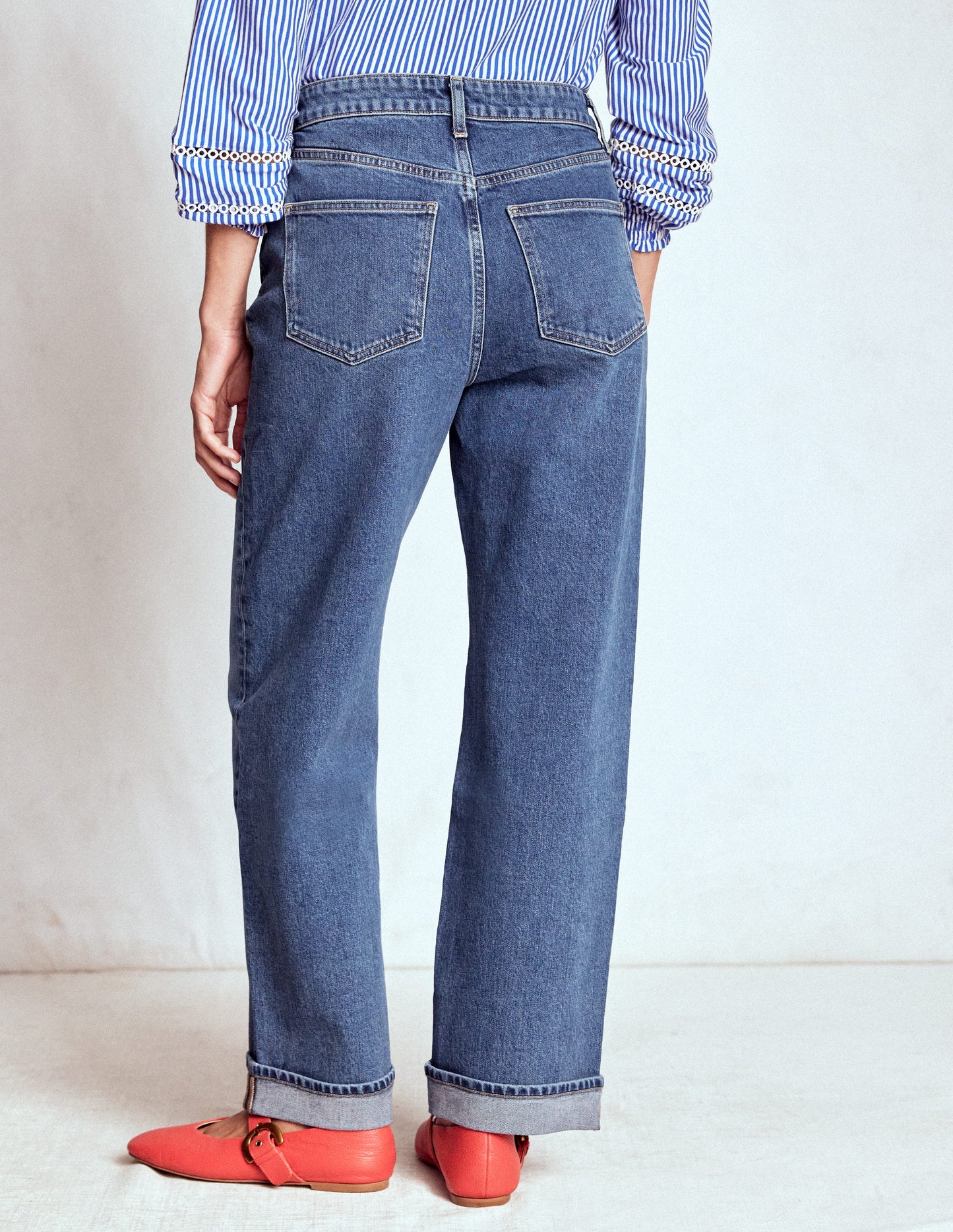 Mid Rise Straight Leg Jeans-Mid Vintage