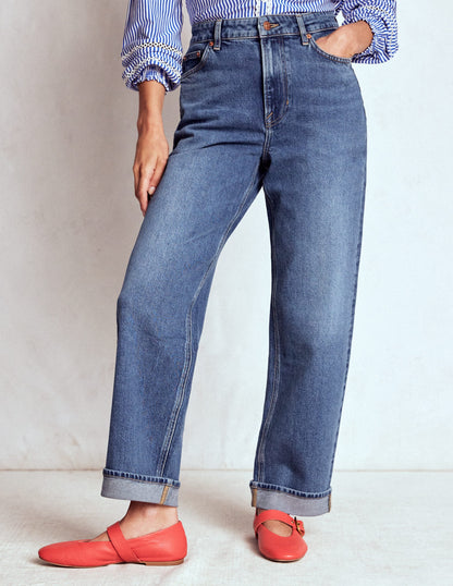 Mid Rise Straight Leg Jeans-Mid Vintage-5