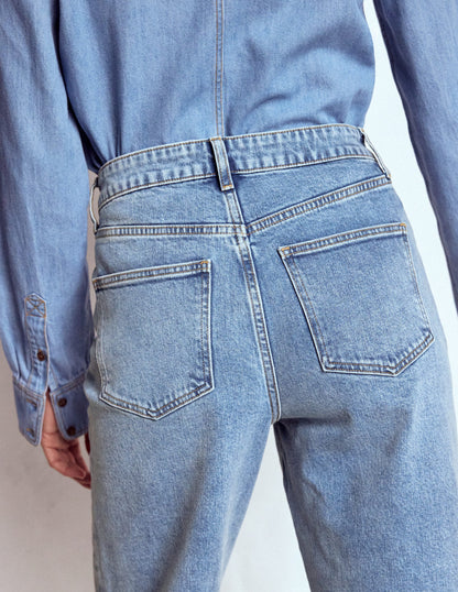 Mid Rise Straight Leg Jeans-Light Vintage-3