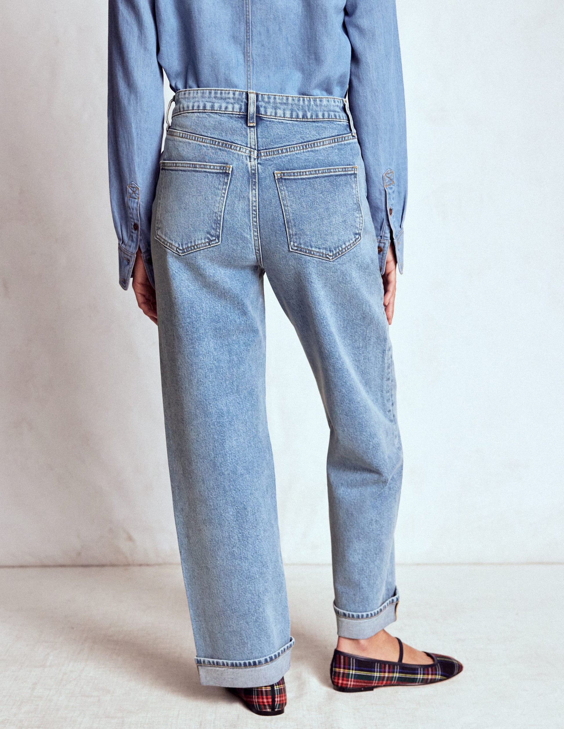 Mid Rise Straight Leg Jeans-Light Vintage-4
