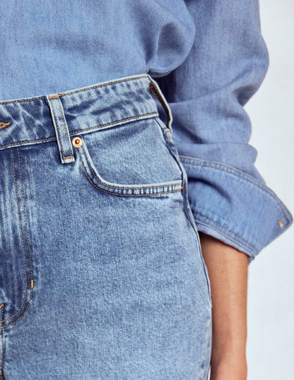 Mid Rise Straight Leg Jeans-Light Vintage-5