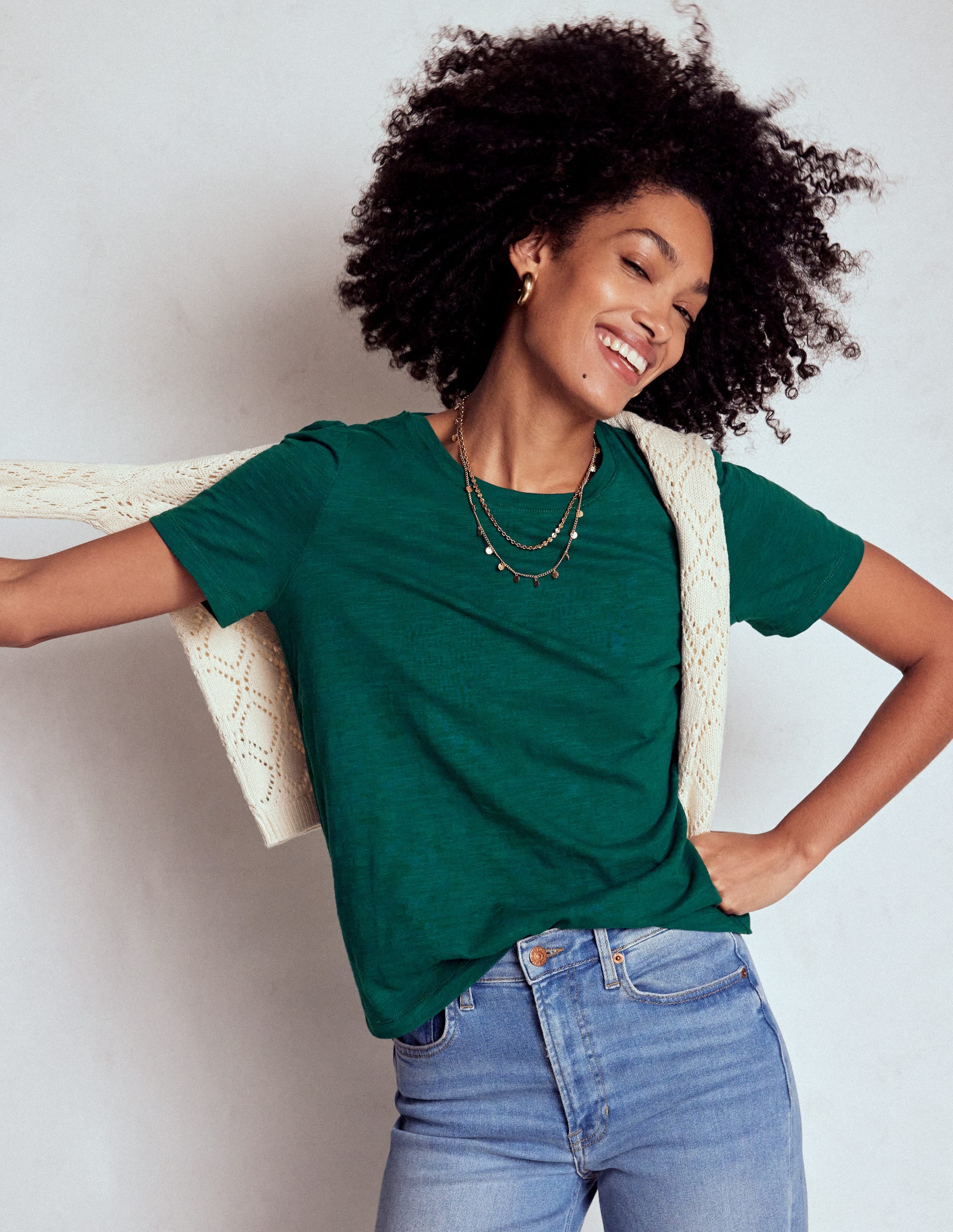 Cotton Puff Sleeve T-Shirt-Drake Green - Image 1