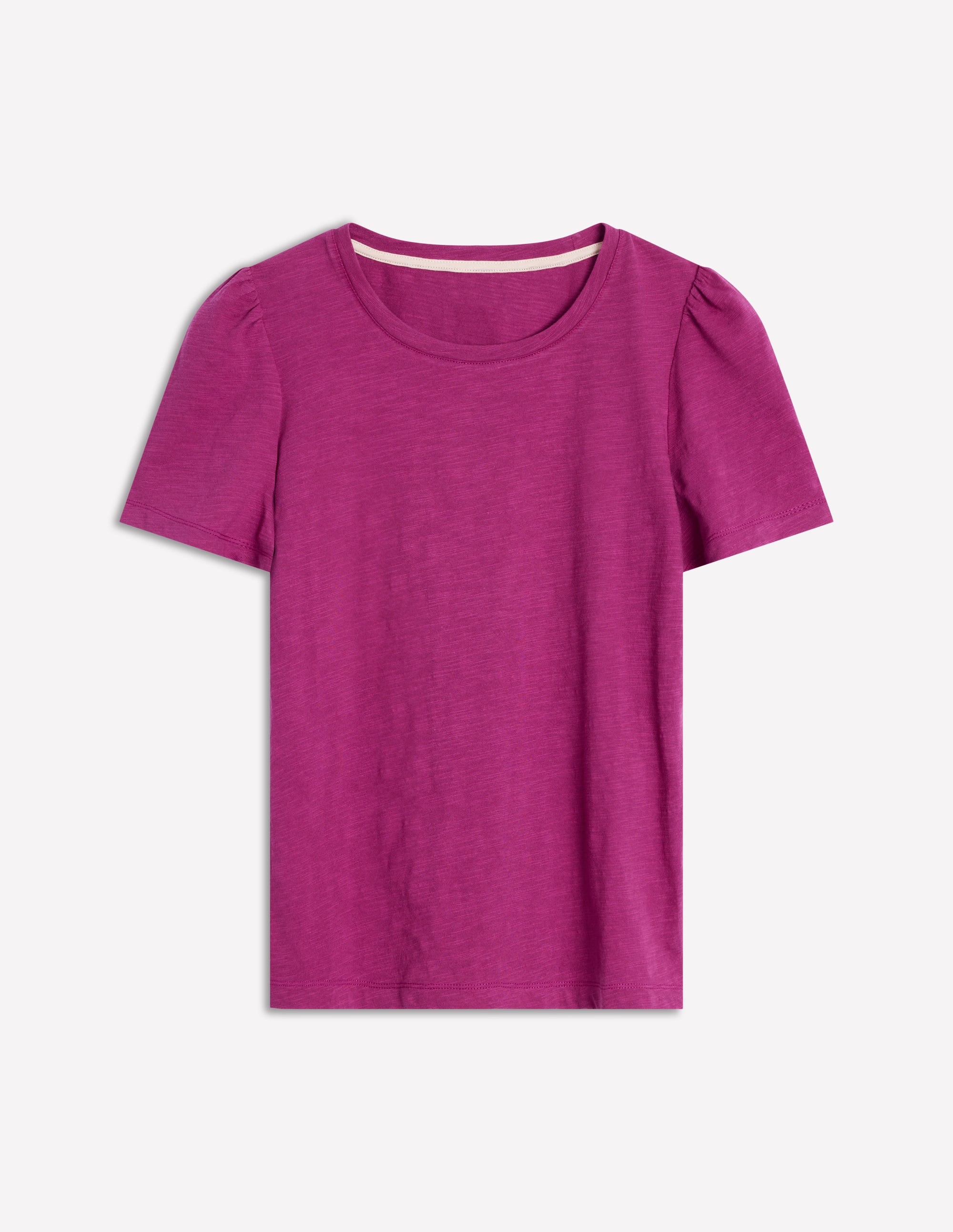 Cotton Puff Sleeve T-Shirt-Rich Magenta | Boden UK
