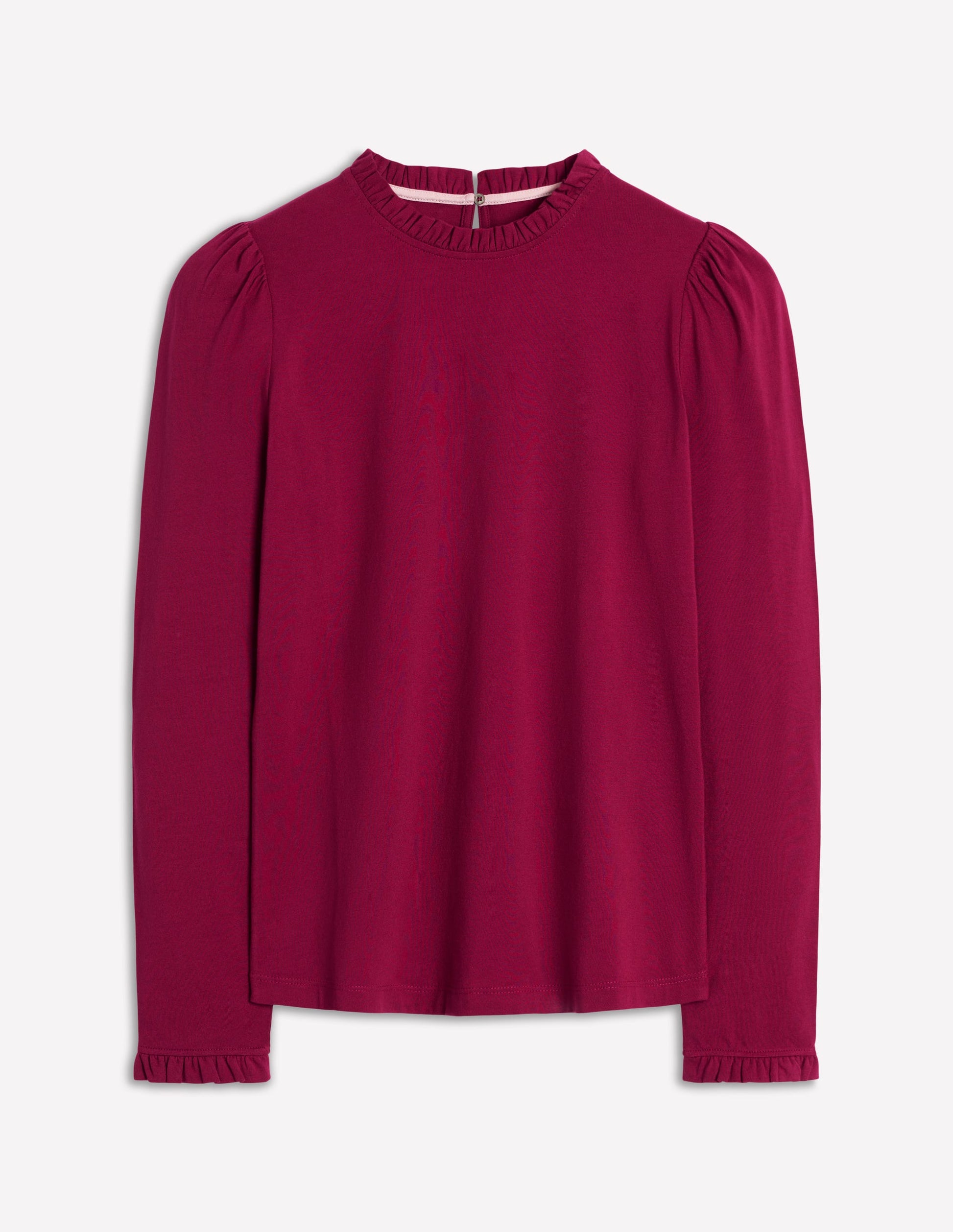 Supersoft Frill Detail Top-Burgundy Red-6