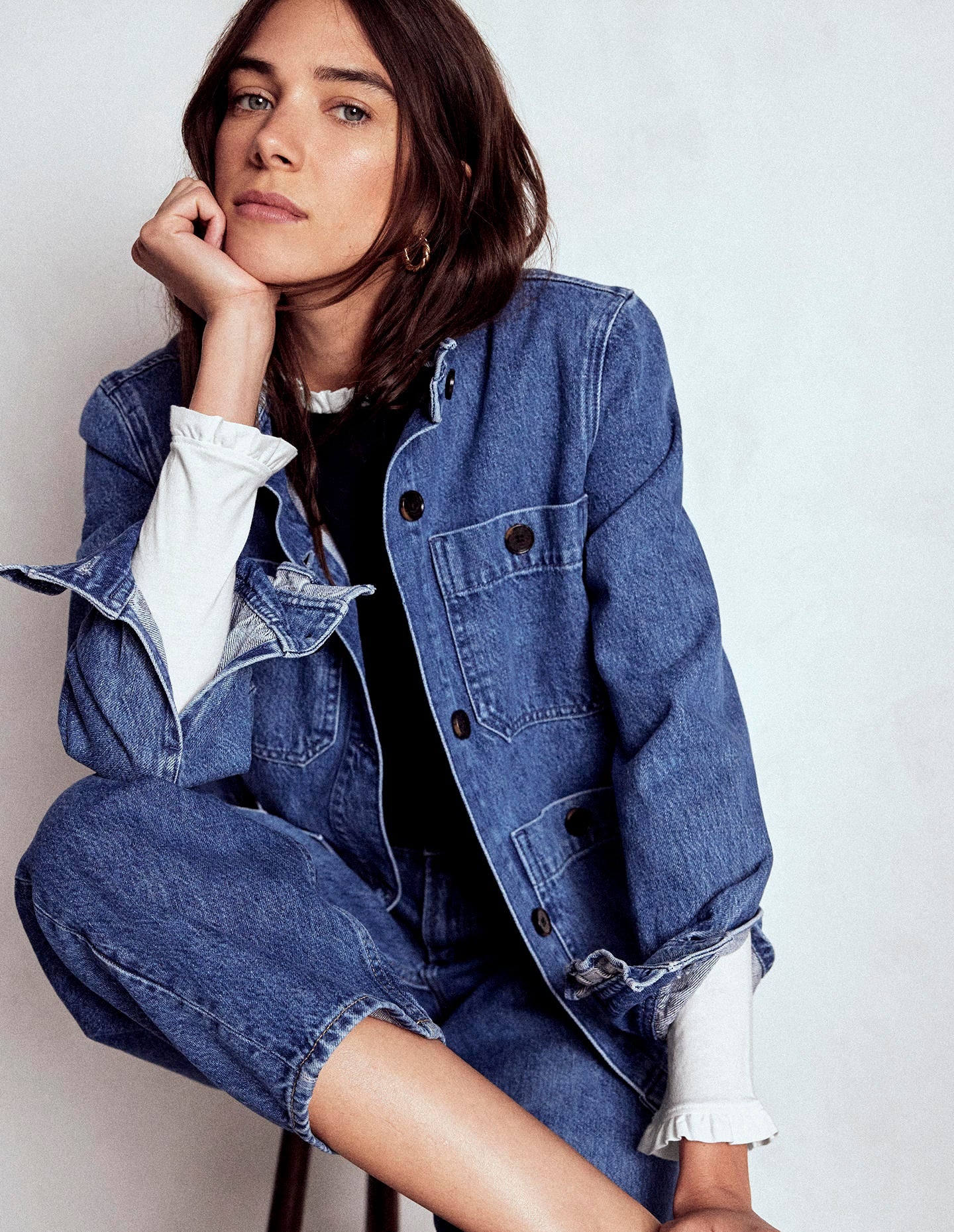 Supersoft Frill Detail Top-White-1