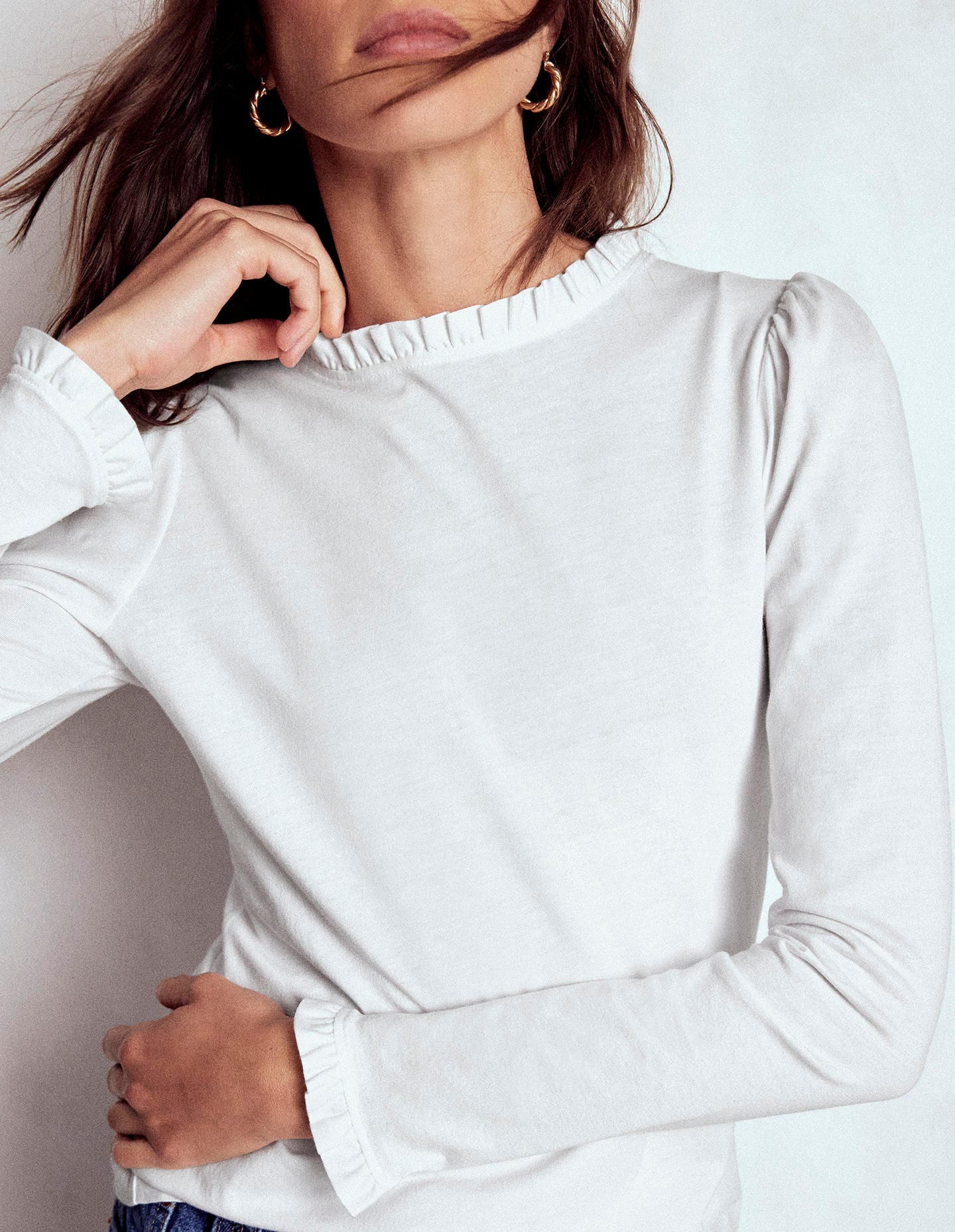 Supersoft Frill Detail Top-White - Image 2