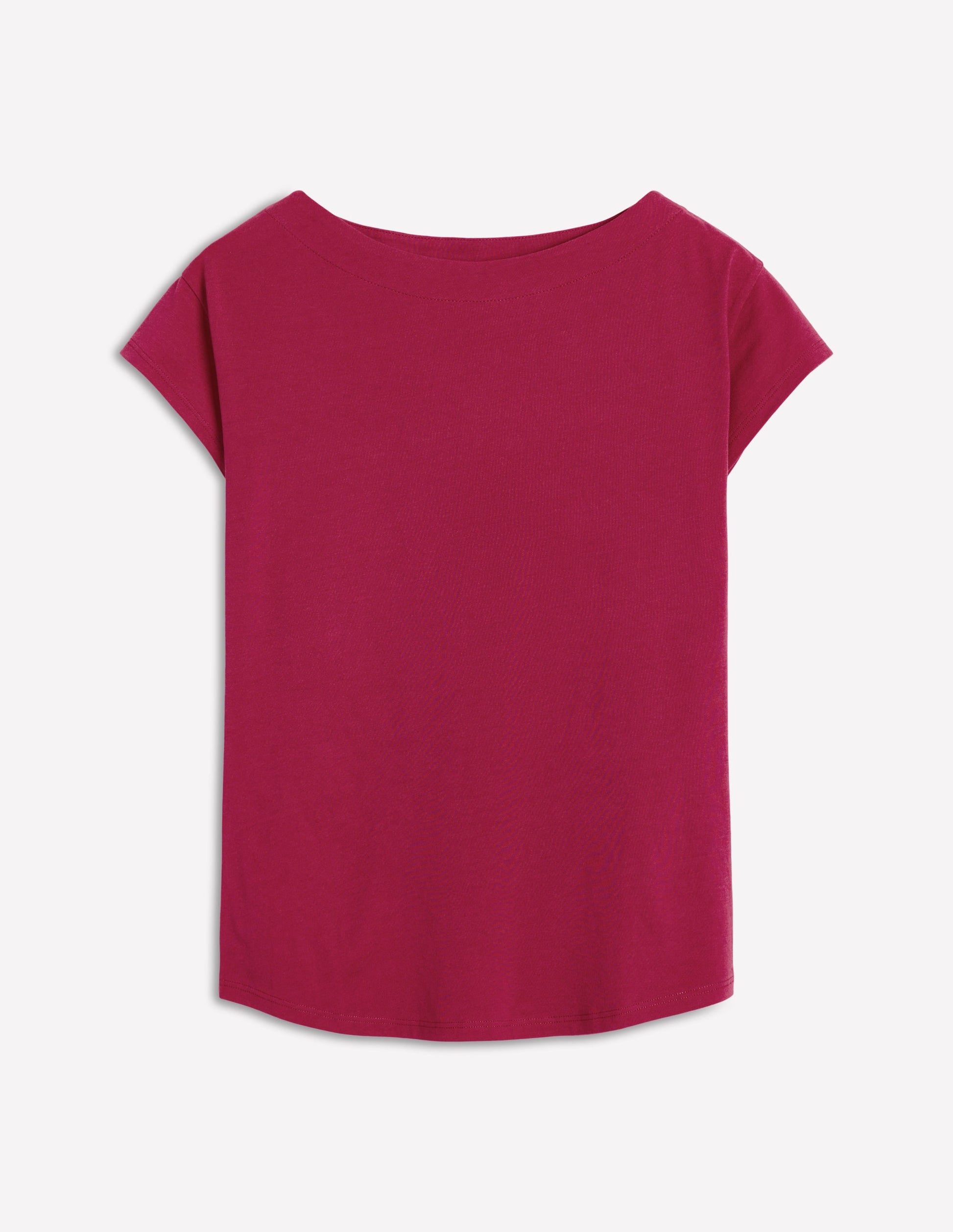 Supersoft Boat Neck T-Shirt-Burgundy Red-5