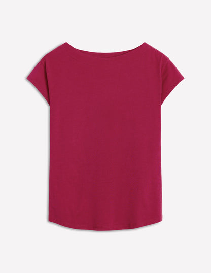 Supersoft Boat Neck T-Shirt-Burgundy Red-5