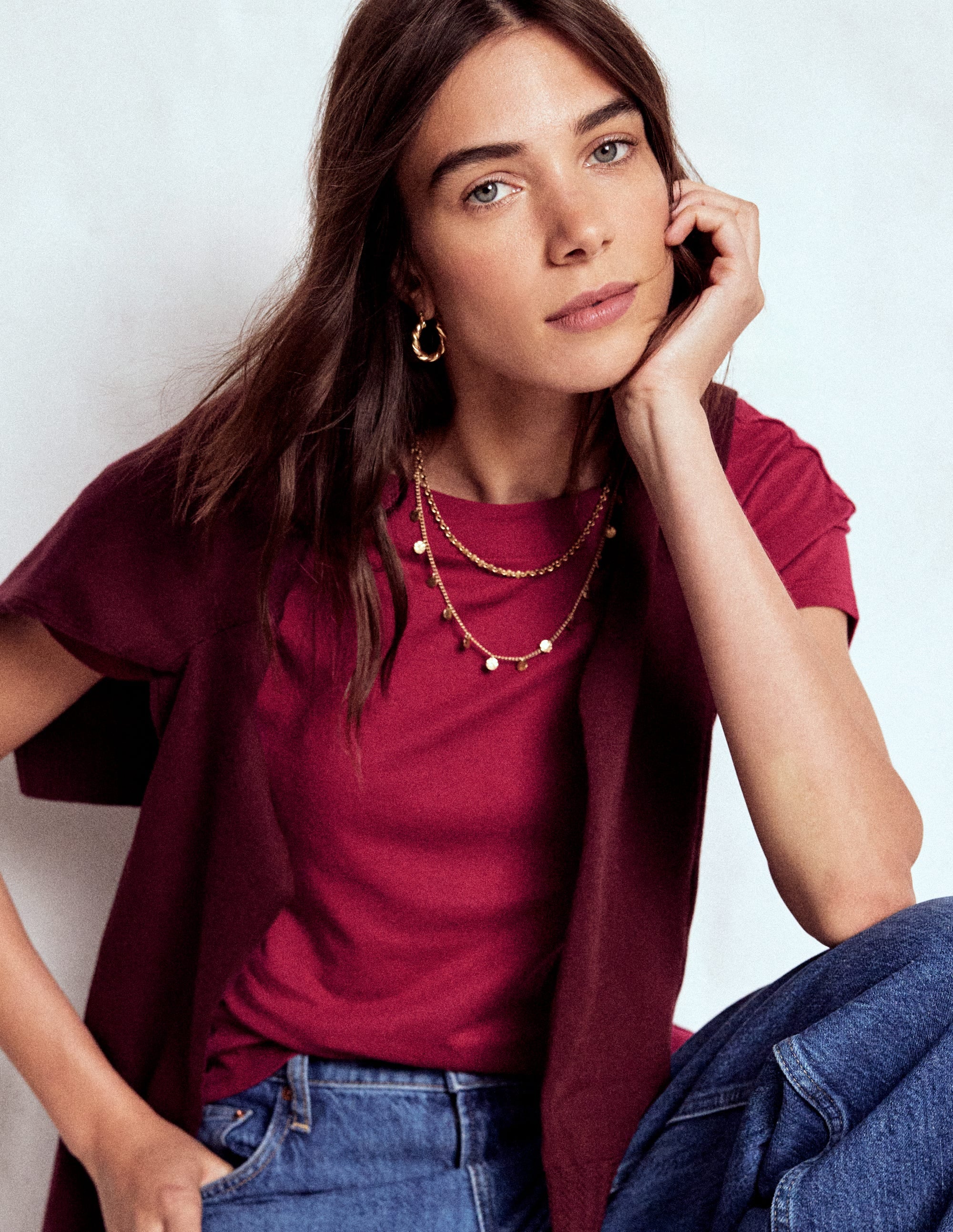 トップス MEER. BORDER COMPACT TEE BRN RED トップス meer. BORDER COMPACT TEE(BRN RED) Buy Blue/Burgundy