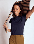 Supersoft Boat Neck T-Shirt-Navy