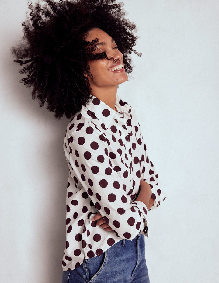 Sienna Cotton Shirt-Deep Wisteria, Spots