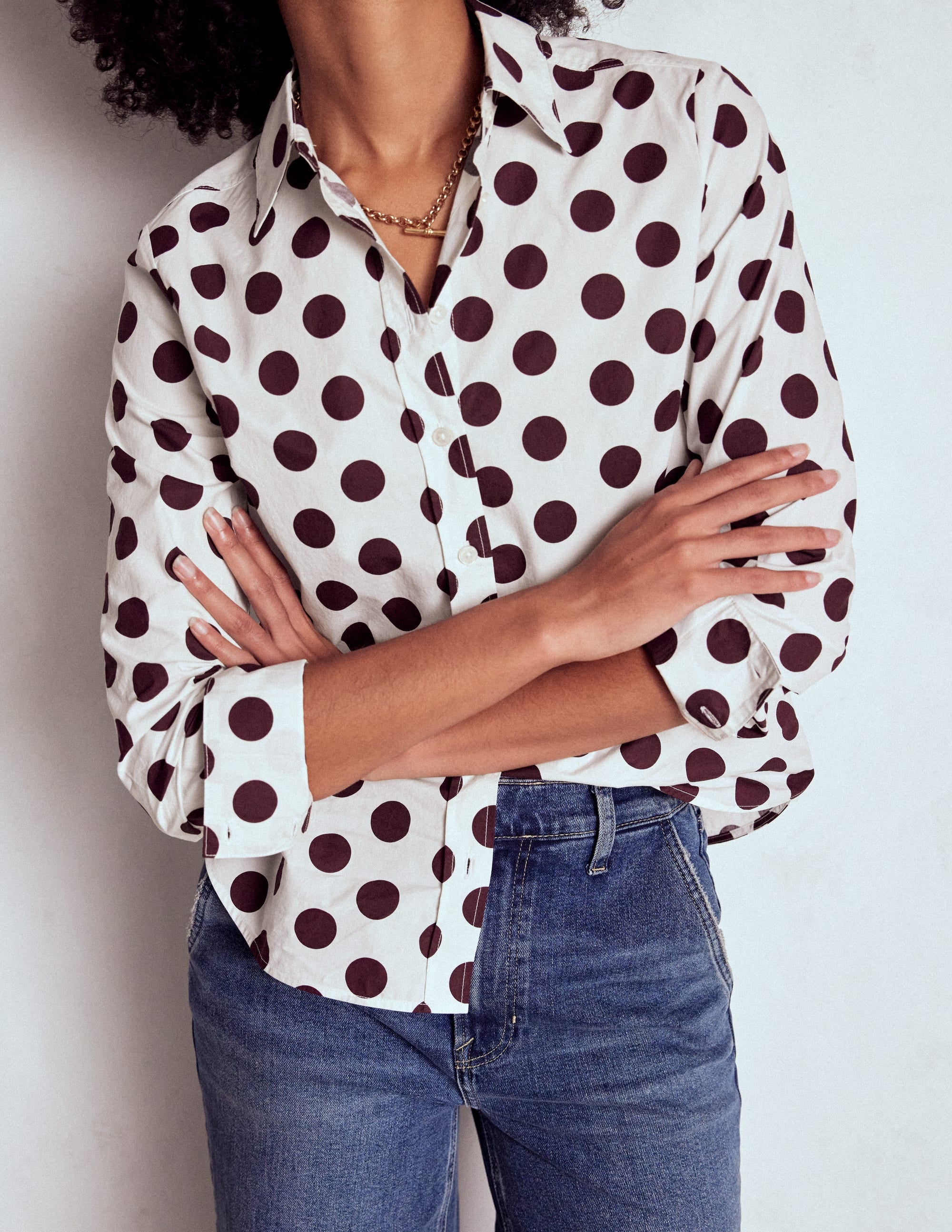 Sienna Cotton Shirt-Deep Wisteria, Spots - Image 2