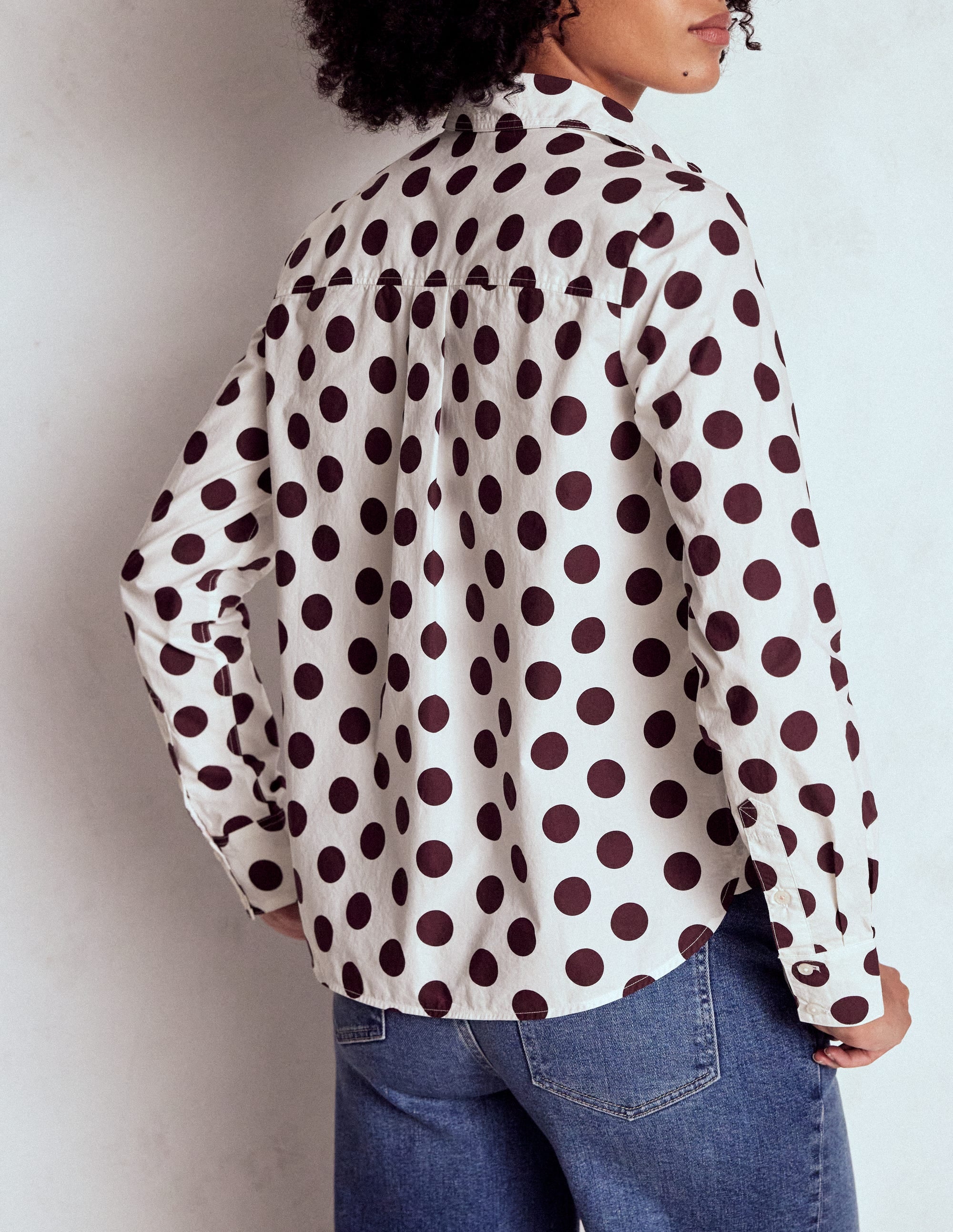 Sienna Cotton Shirt-Deep Wisteria, Spots - Image 3
