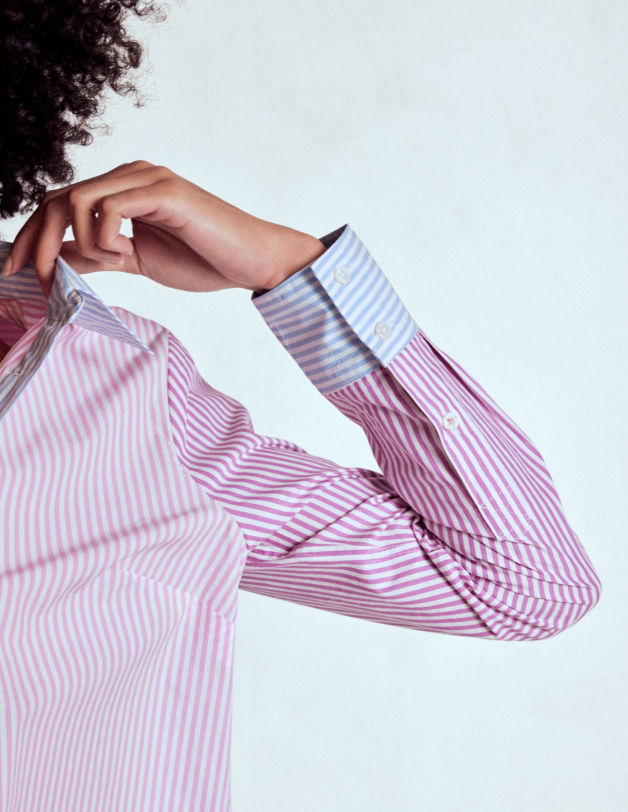 Sienna Cotton Shirt-Hotched, Multi Stripe - Image 2