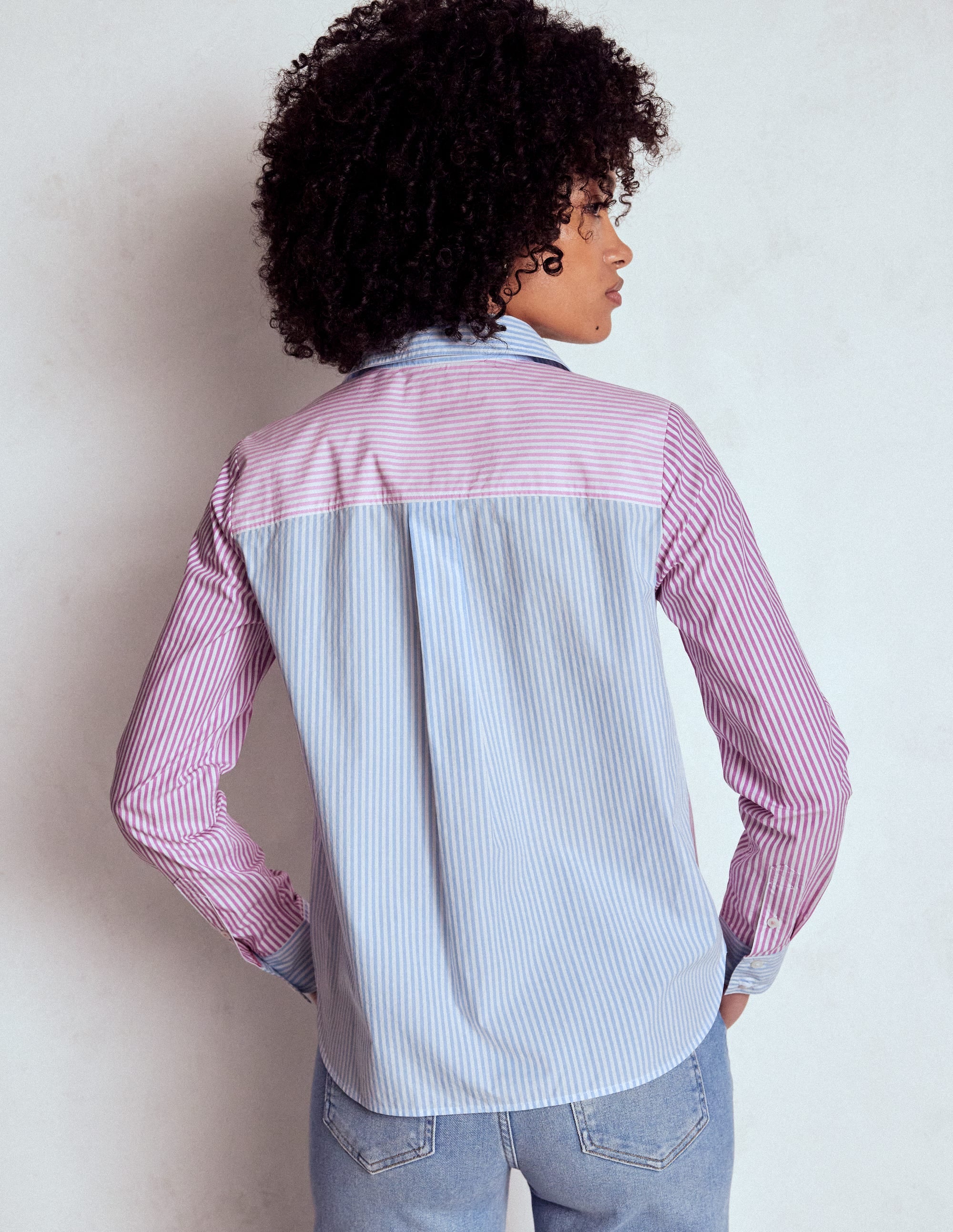Sienna Cotton Shirt-Hotched, Multi Stripe - Image 3