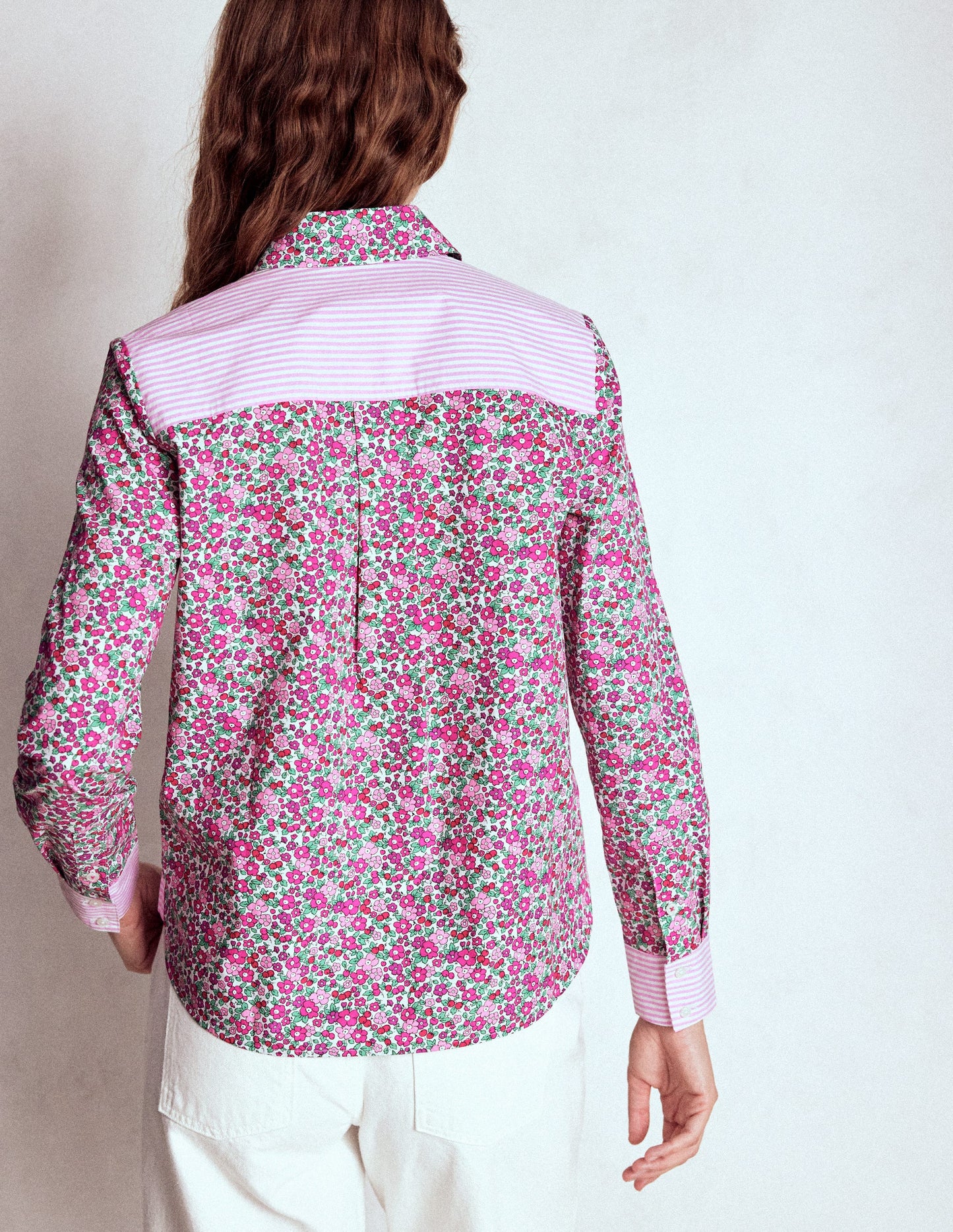 Sienna Cotton Shirt-Pop Pansy, Apple Blossom