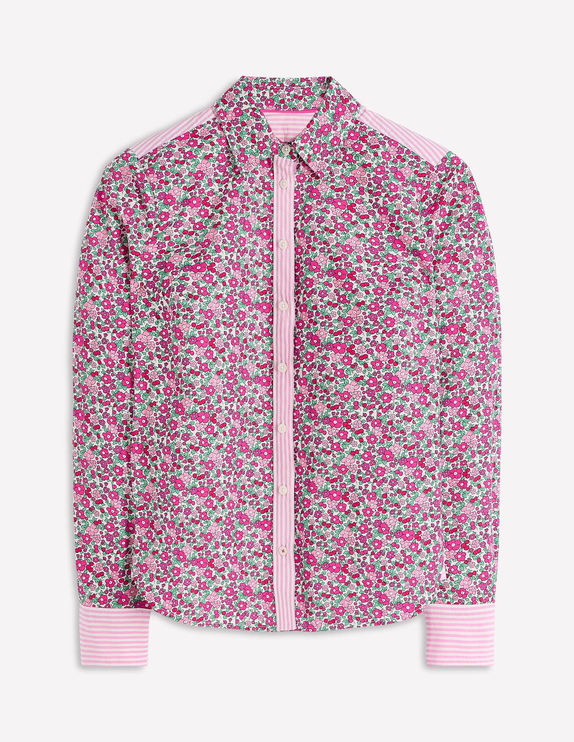 Sienna Cotton Shirt-Pop Pansy, Apple Blossom - Image 7