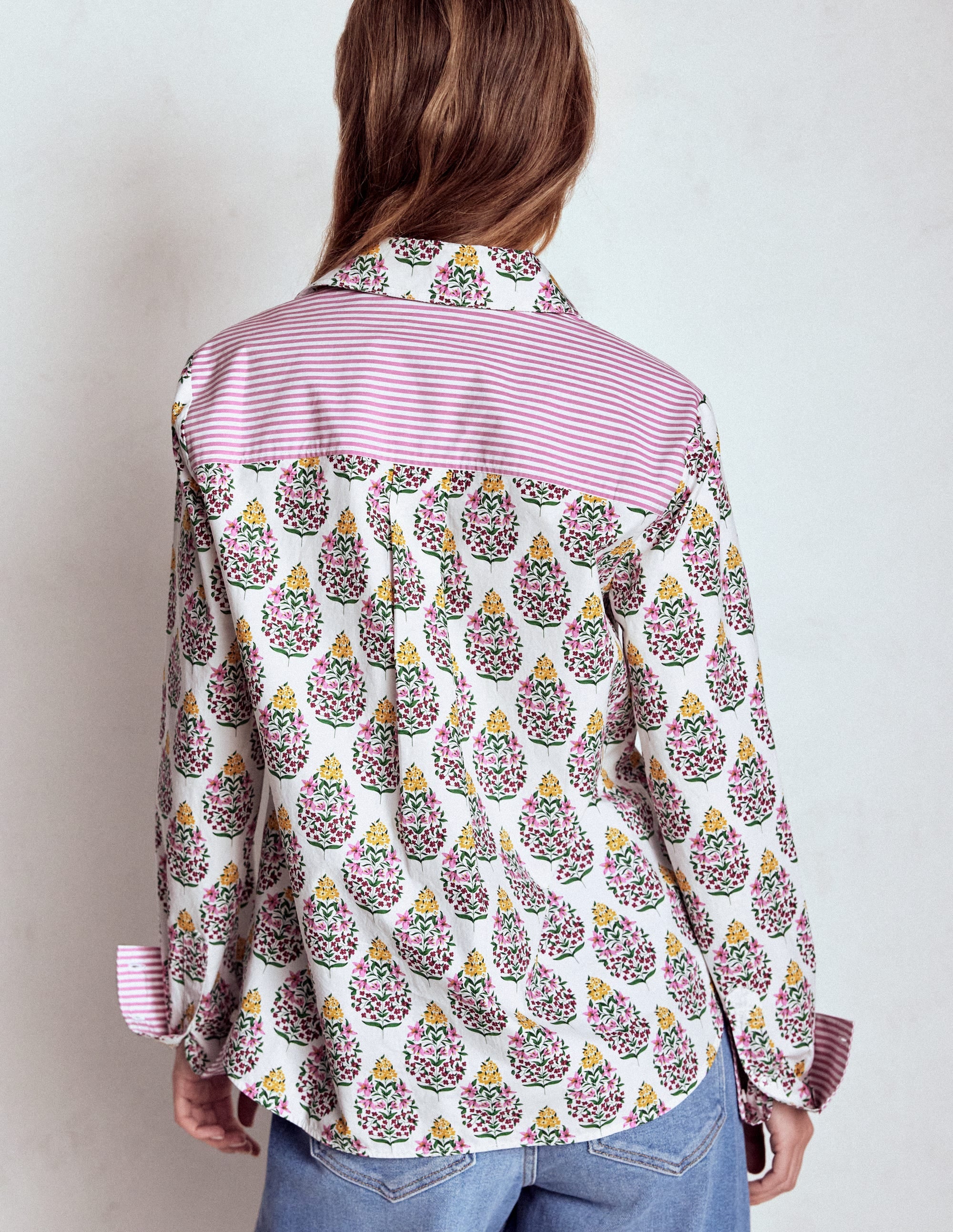 Sienna Cotton Shirt-Multi, Wildflower Bouquet - Image 3