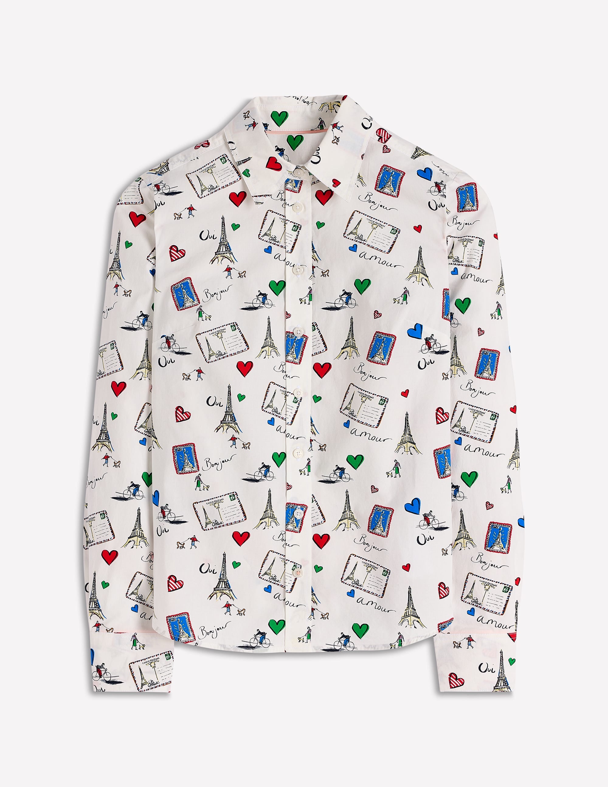 Sienna Cotton Shirt-Ivory, Postcard from Paris - Image 5