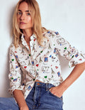 Sienna Cotton Shirt-Ivory, Postcard from Paris