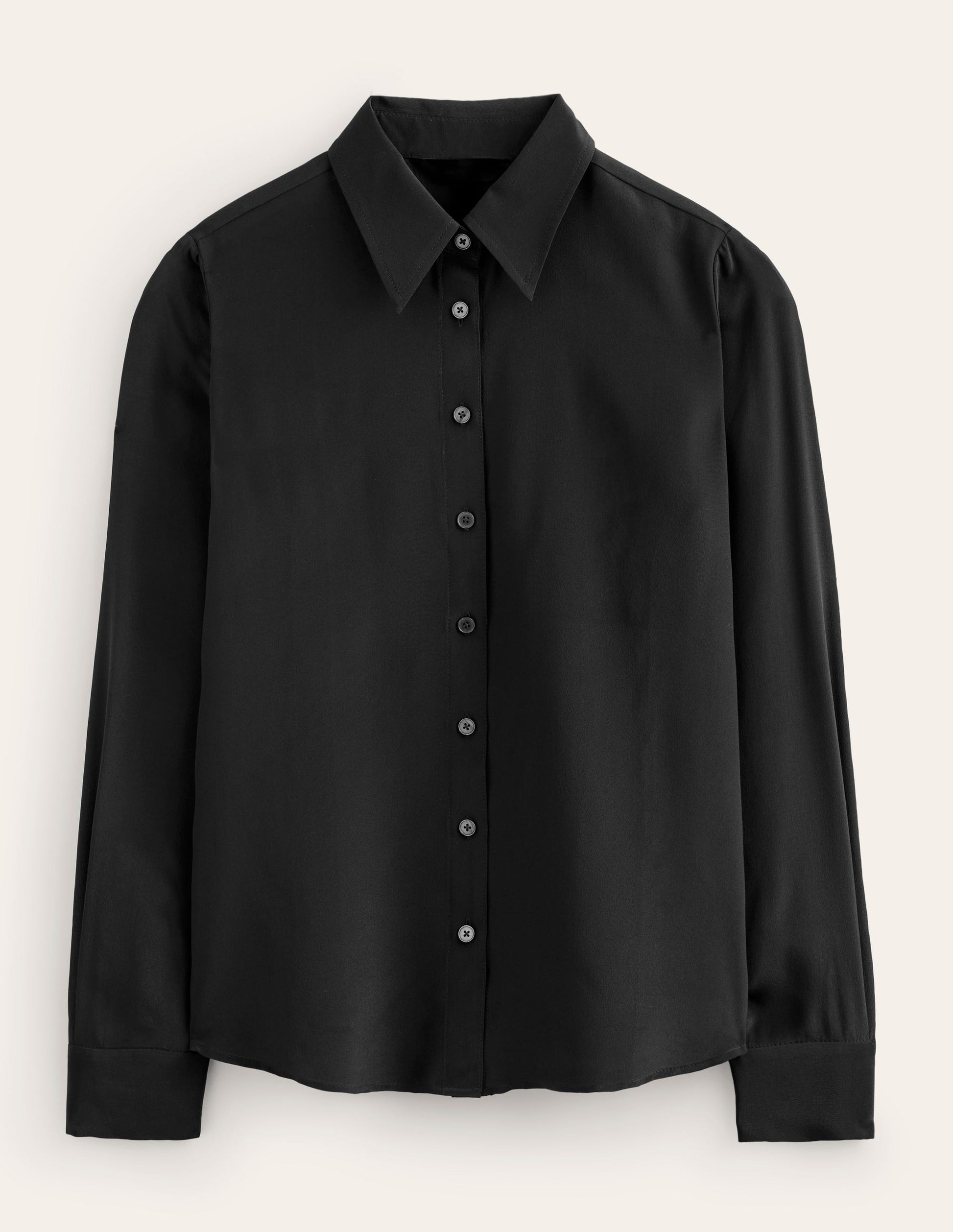 Sienna Silk Shirt-Black-5