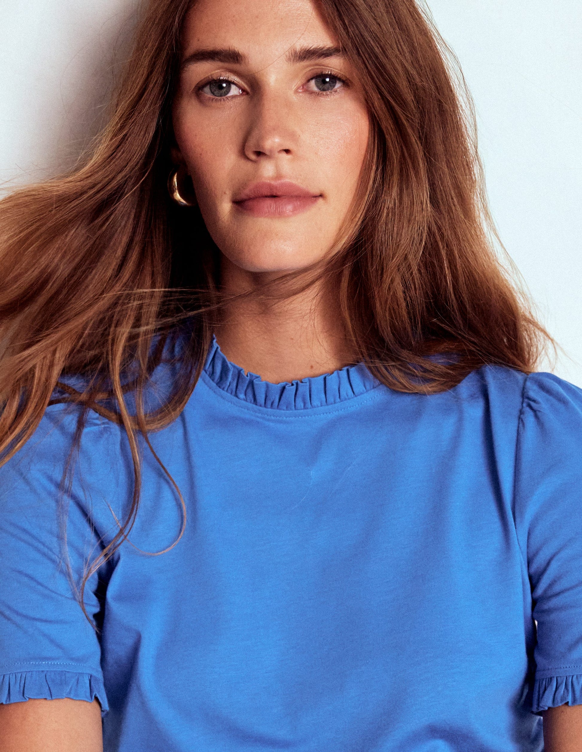 Supersoft Frill Detail T-shirt-Meadow Spring-1