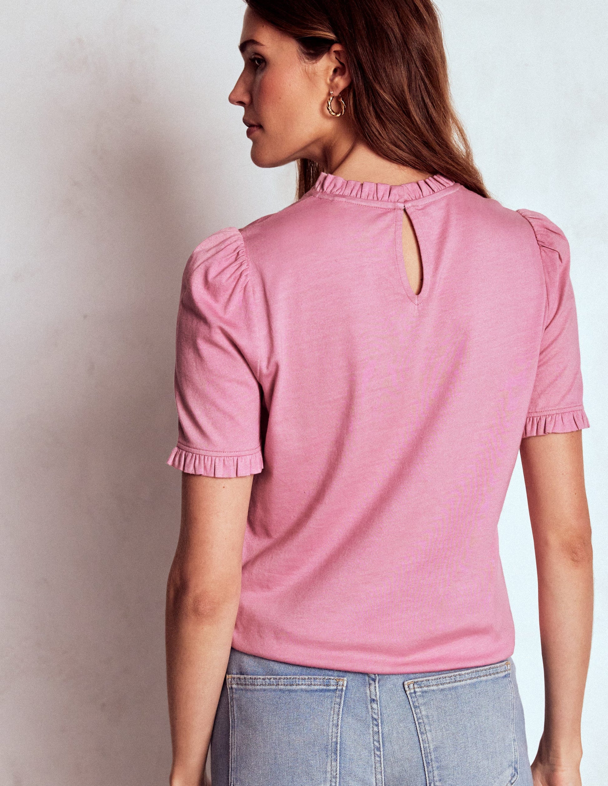 Supersoft Frill Detail T-shirt-Formica Pink-3