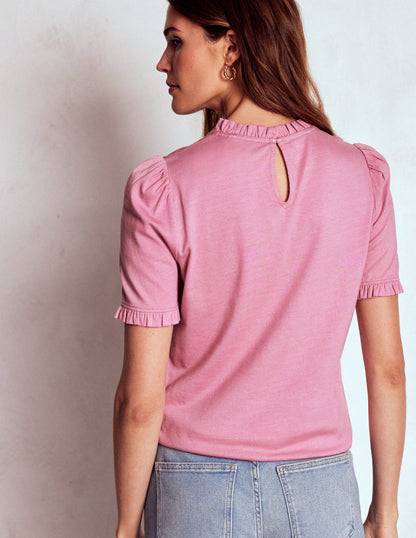 Supersoft Frill Detail T-shirt-Formica Pink-3