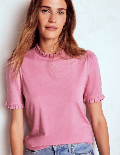 Supersoft Frill Detail T-shirt-Formica Pink-4