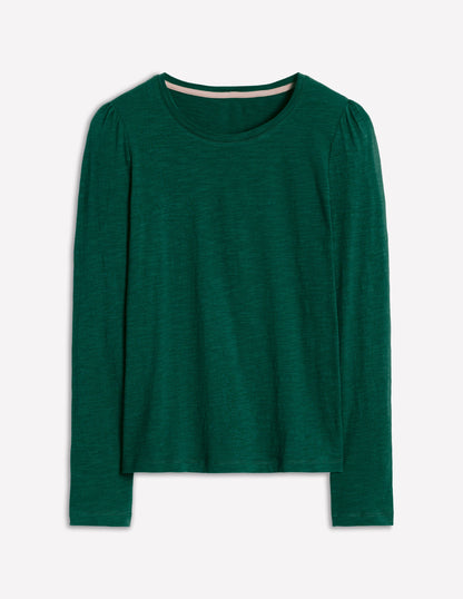 Cotton Crew Long Sleeve Top-Drake Green-6
