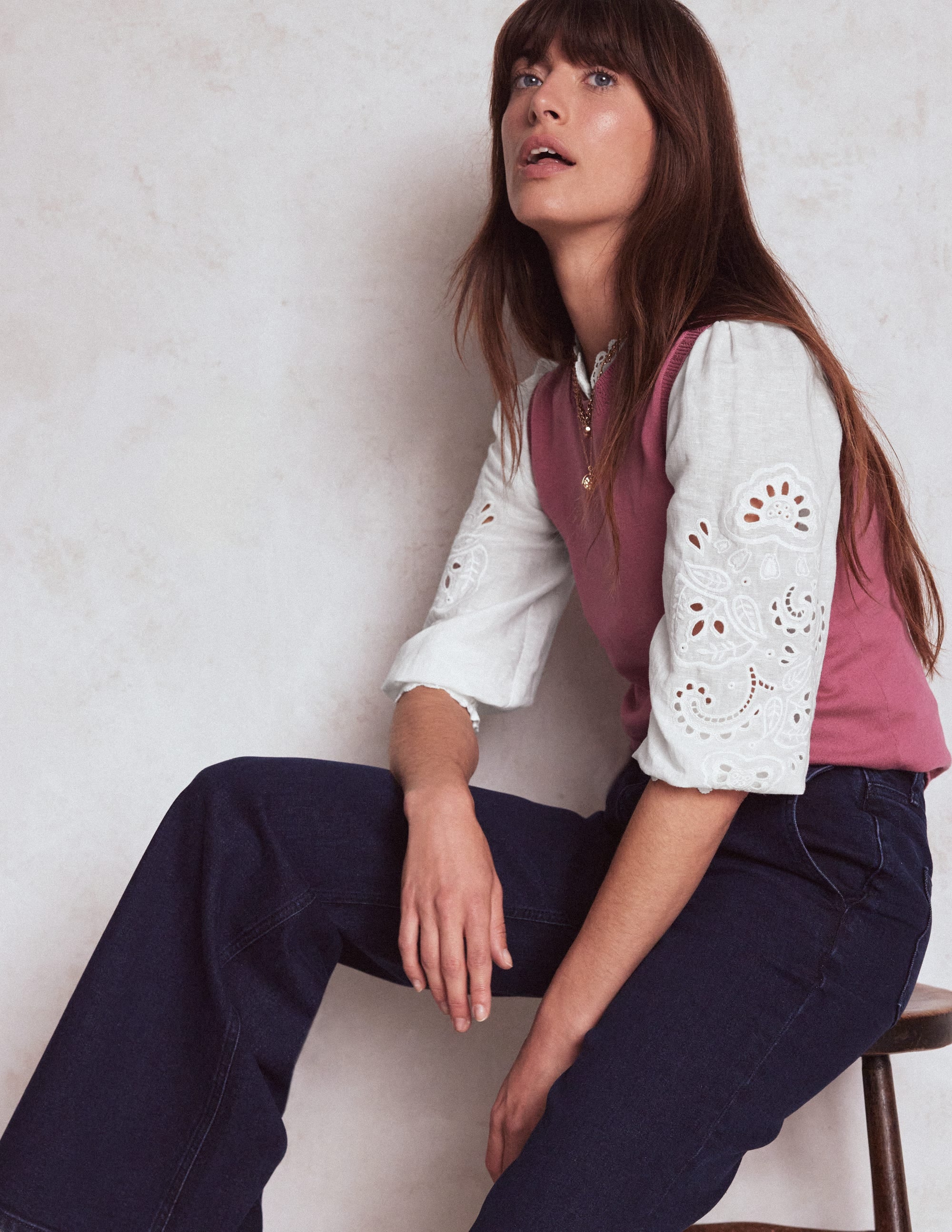 Alicia Cutwork Linen Top-White, Cutwork Embroidery - Image 5