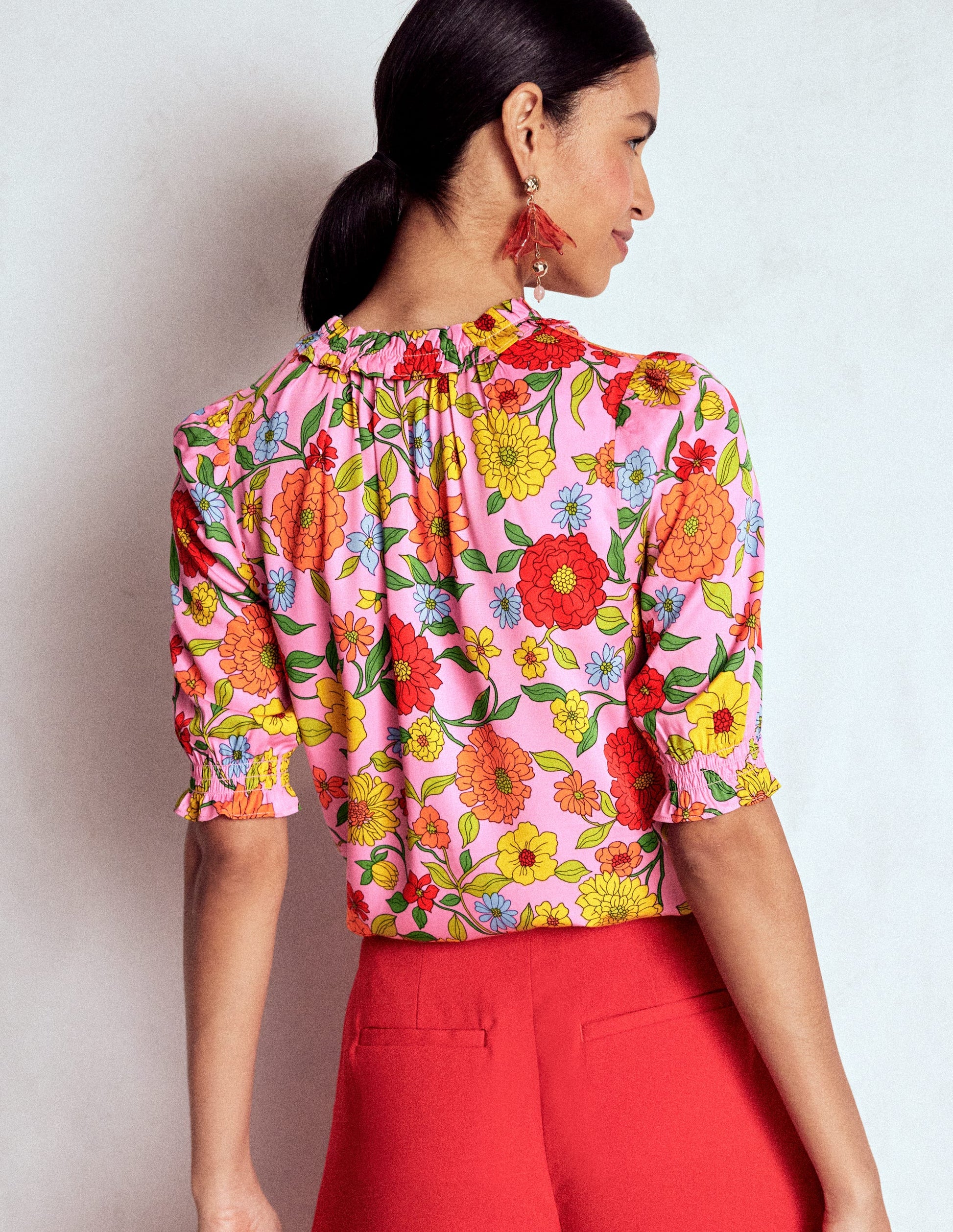 Ria Short Sleeve Top-Rose Bloom, Dahlia Trial-3