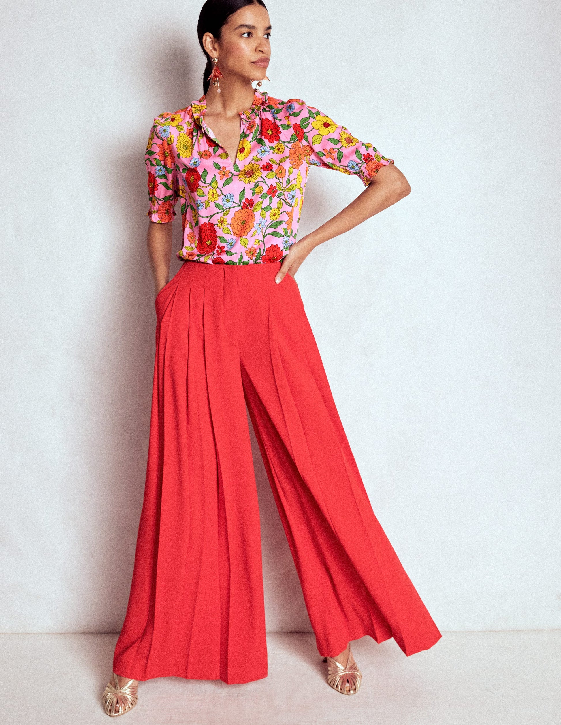 Ria Short Sleeve Top-Rose Bloom, Dahlia Trial-4