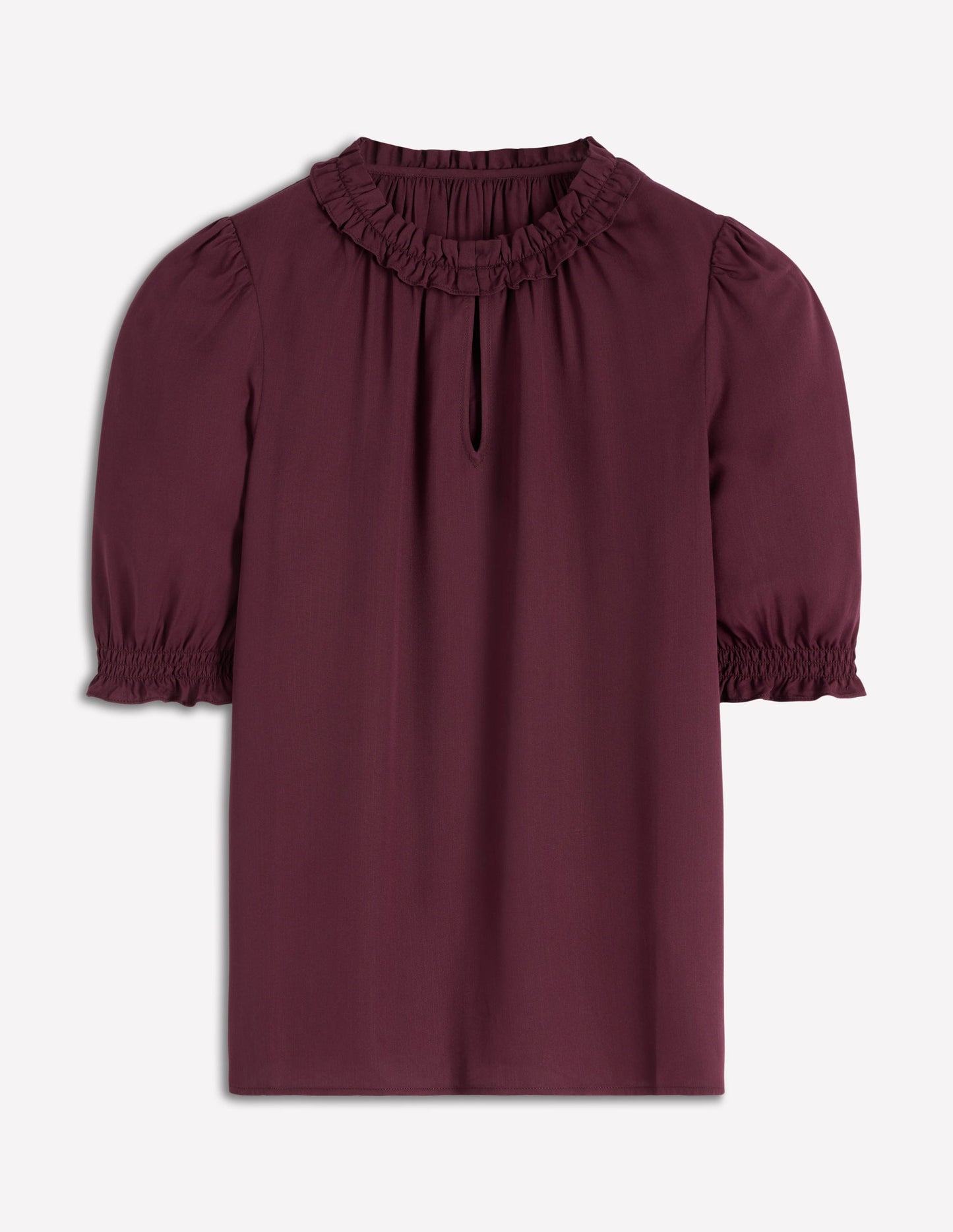 Ria Short Sleeve Top-Dark Cherry