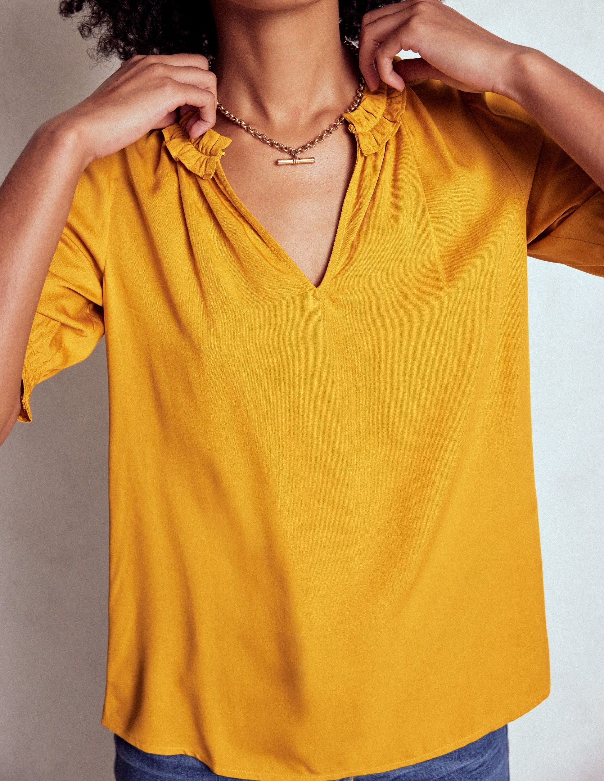 Ria Short Sleeve Top-Golden Rye-2