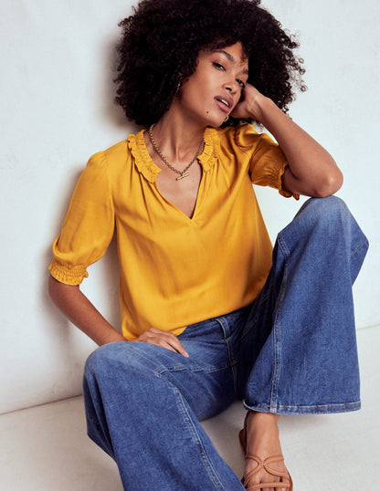 Ria Short Sleeve Top-Golden Rye-4