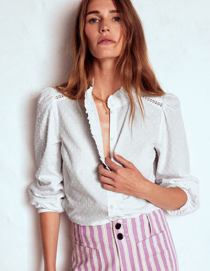 Helena Cotton Dobby Top-White-1