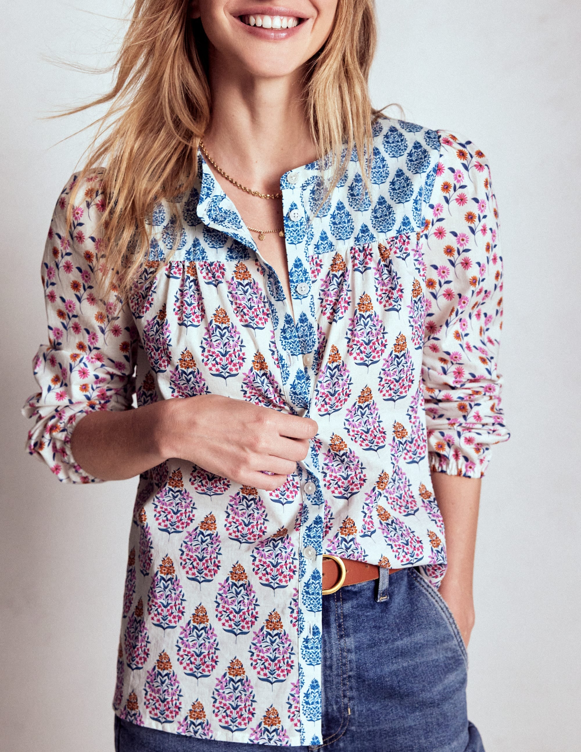 Corrine Cotton Top-Multi, Wildflower Bouquet - Image 2