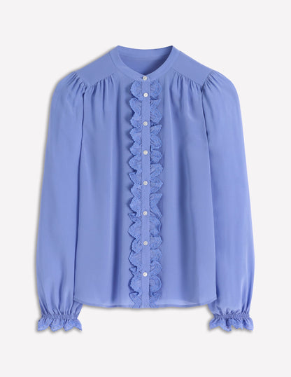 Alice Frill Front Silk Top-Soft Blue Broderie-5