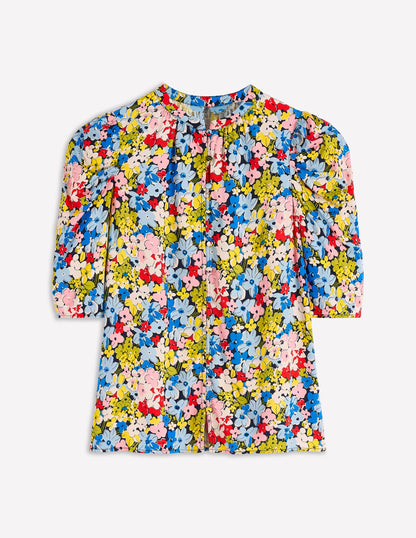 Mutton Sleeve Smart Top-Multi, Flowerbed Cluster-5