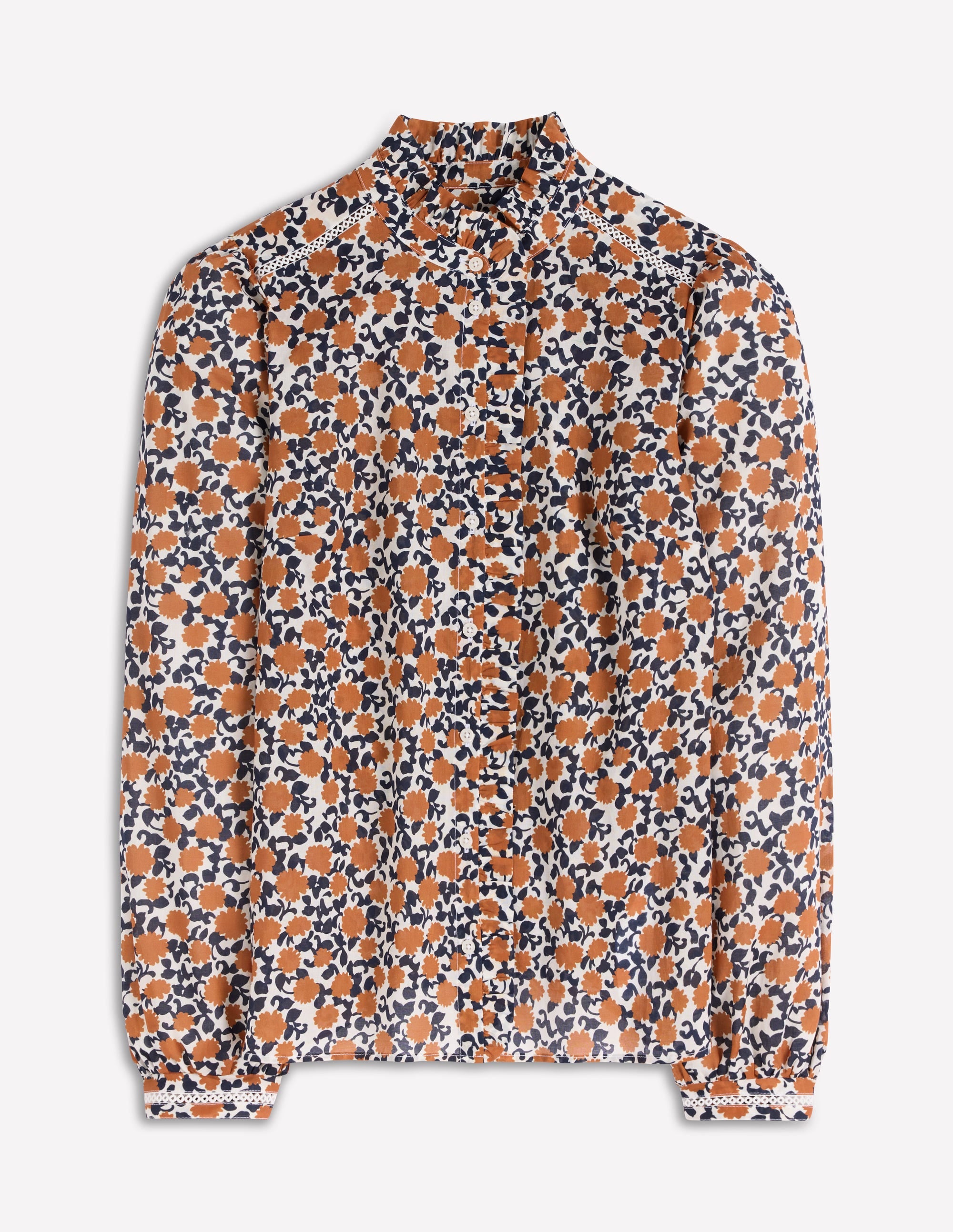 Helena Cotton Top-Cognac, Floweret Vine - Image 6