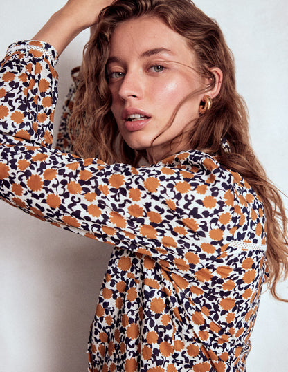 Helena Cotton Top-Cognac, Floweret Vine-4