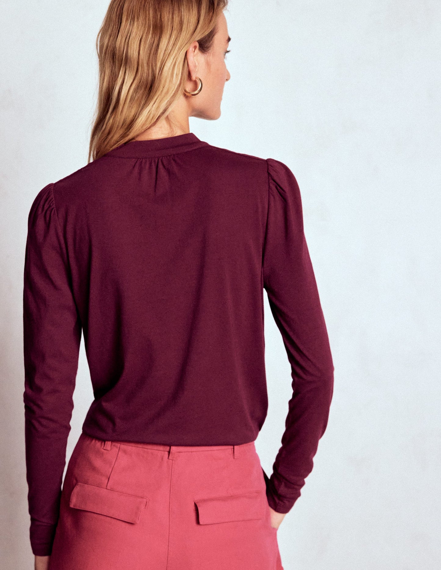 Tie Neck Supersoft Top-Deep Wisteria