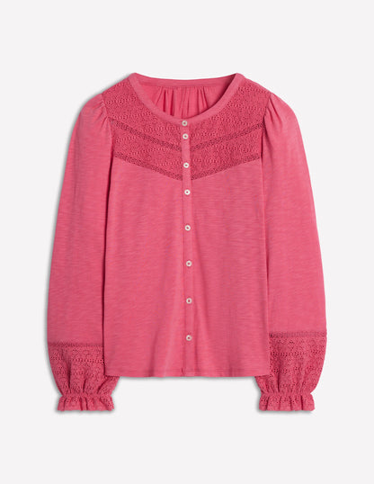 Pippa Broderie Jersey Shirt-Rose Pink-5