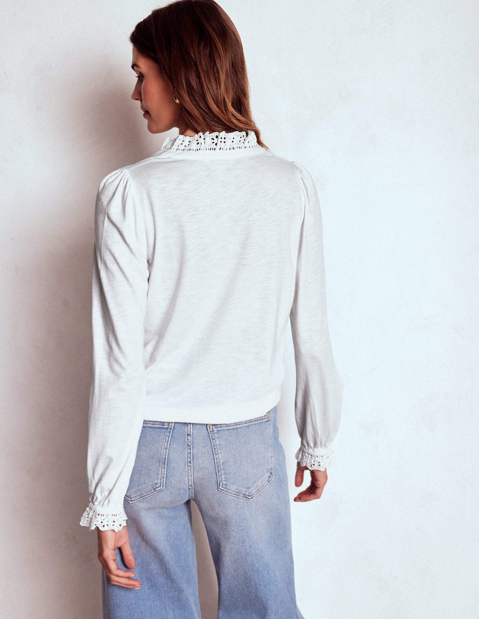 Aria Broderie Notch Neck Top-White-3