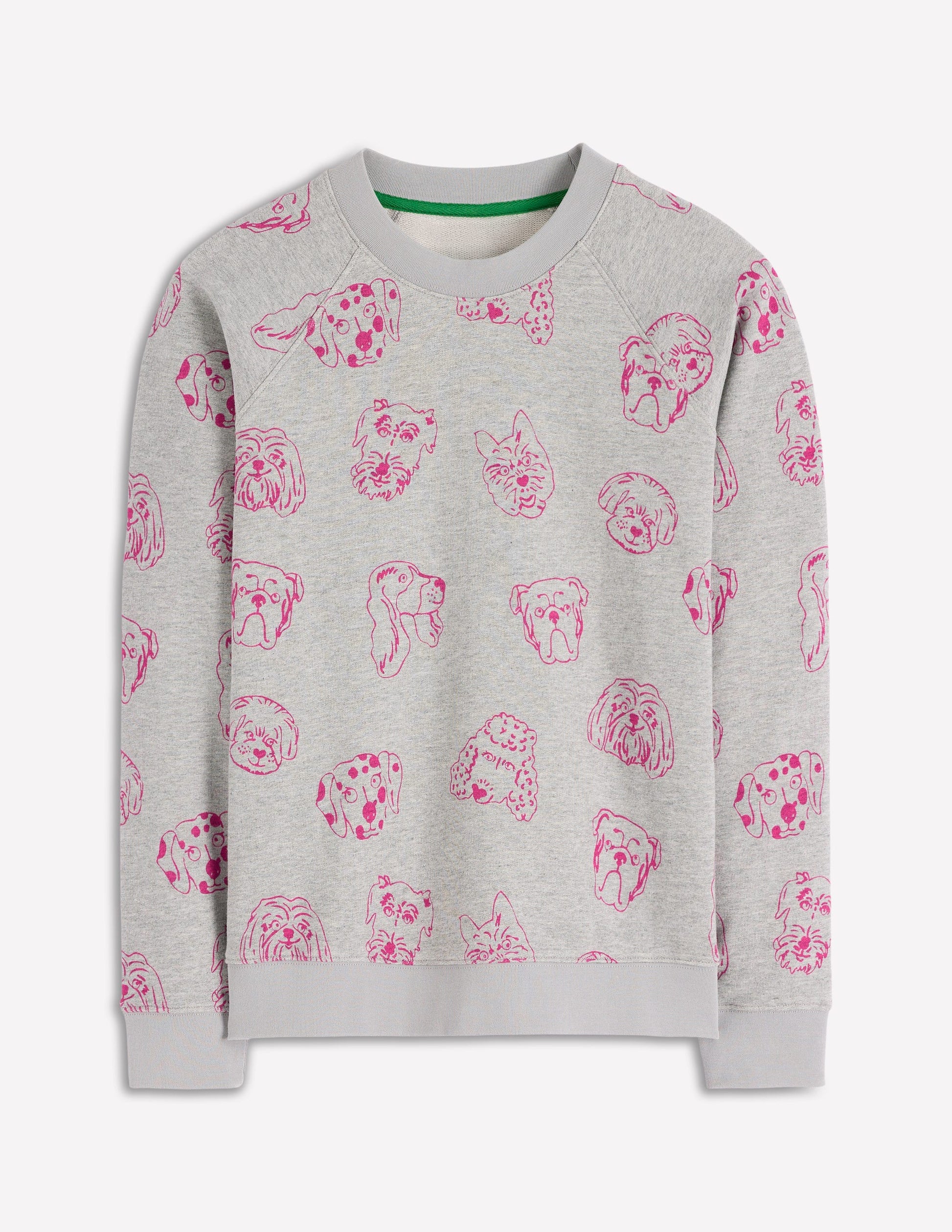 Rosa Printed Sweatshirt-Grey and Pink Yarrow, Dogs-5