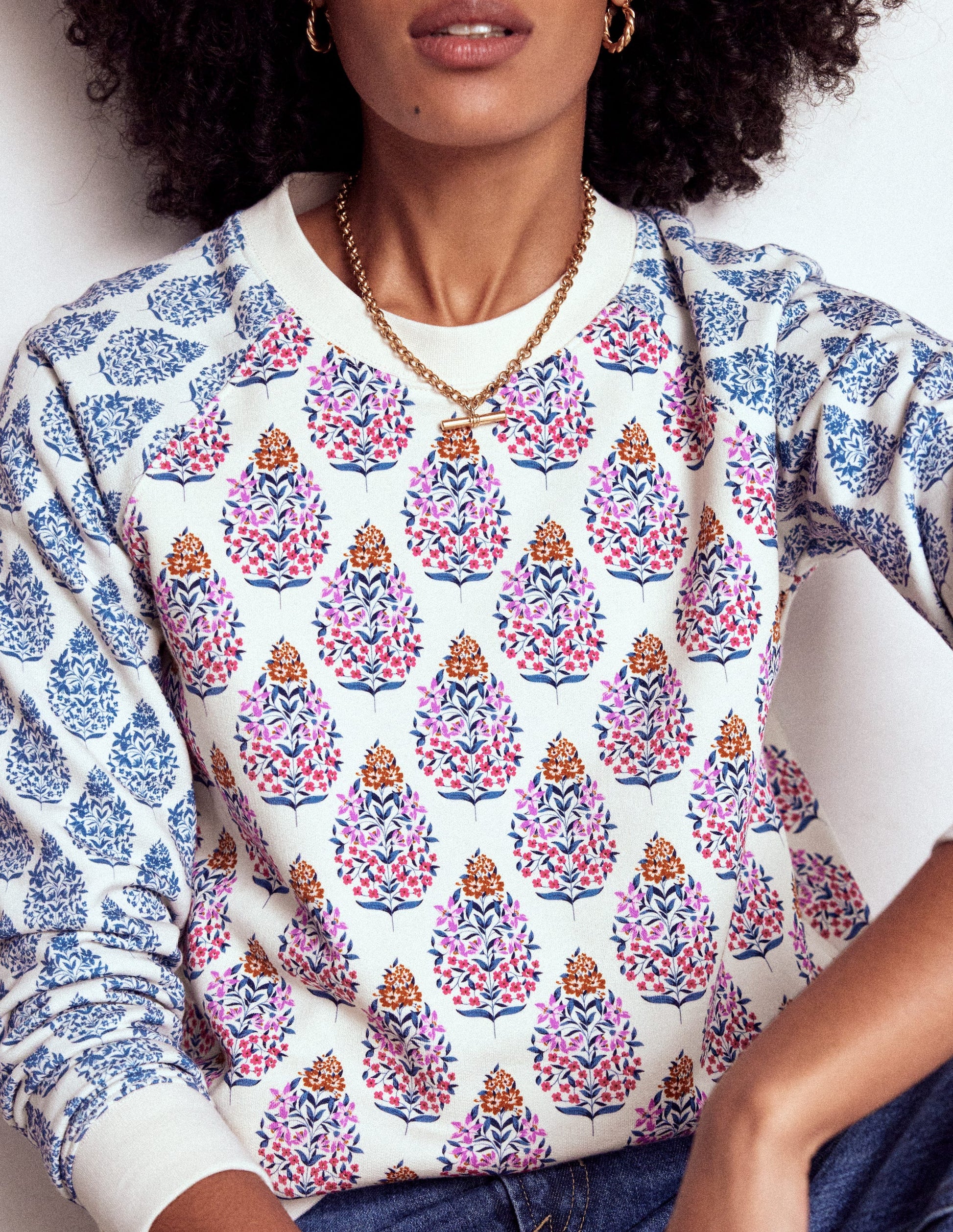 Rosa Printed Sweatshirt-Multi, Wildflower Bouquet-2