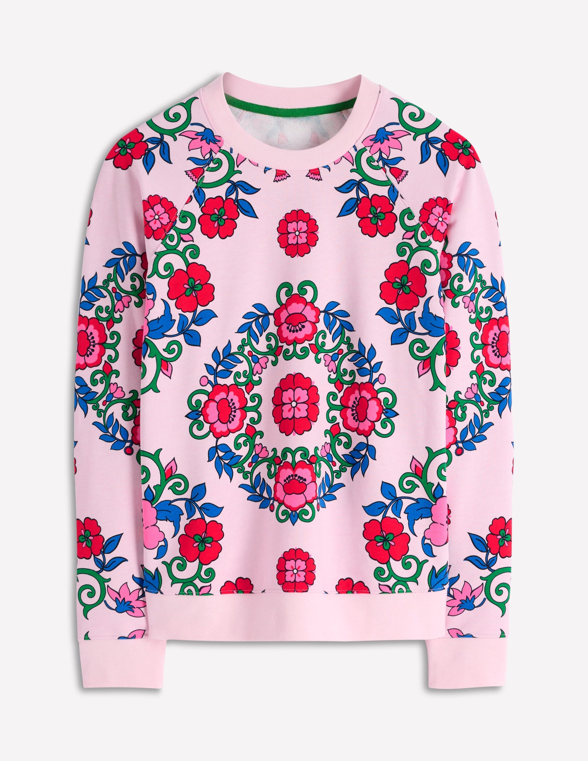 Rosa Printed Sweatshirt-Pink, Ornamental Lattice-5