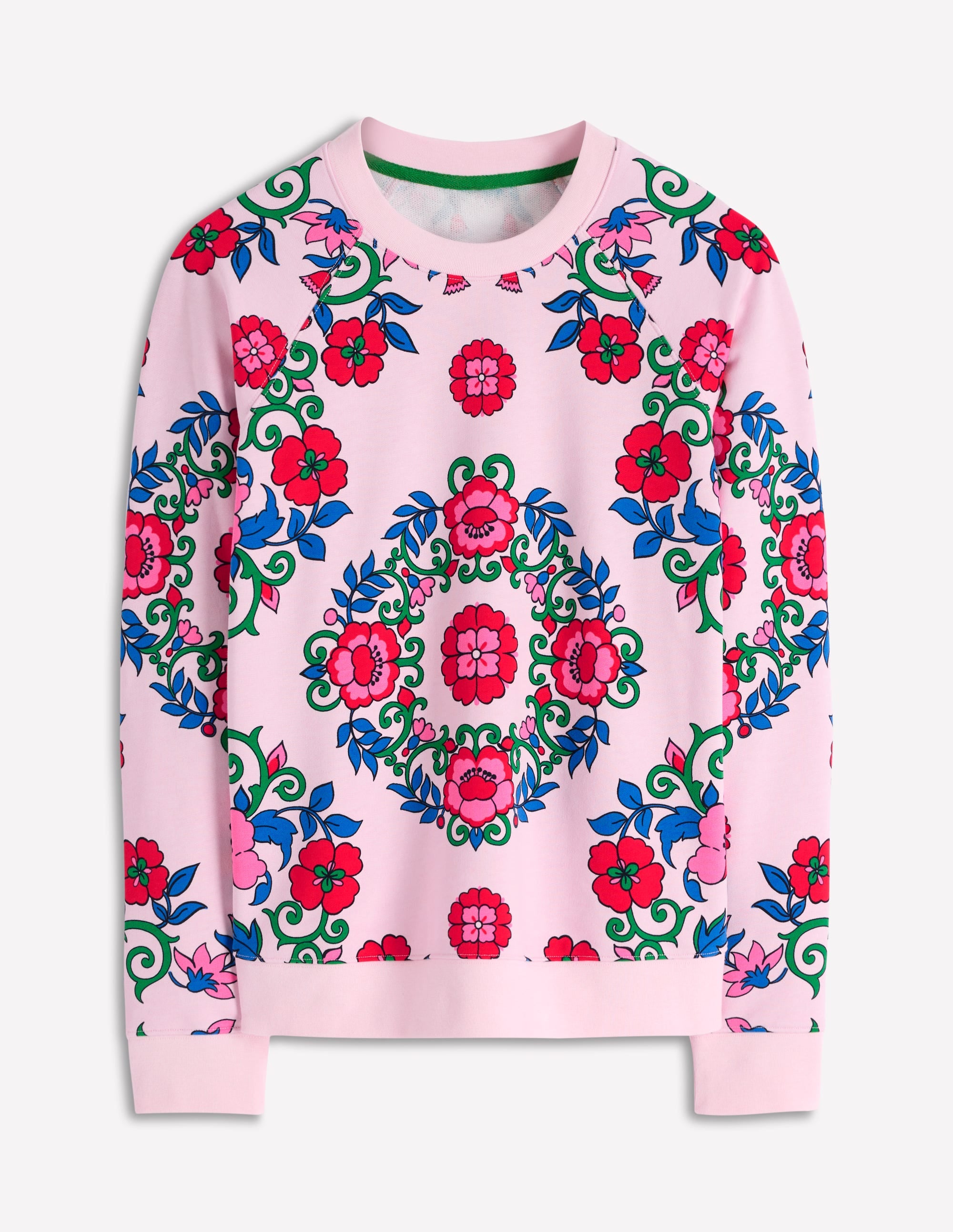 Rosa Printed Sweatshirt-Pink, Ornamental Lattice - Image 5